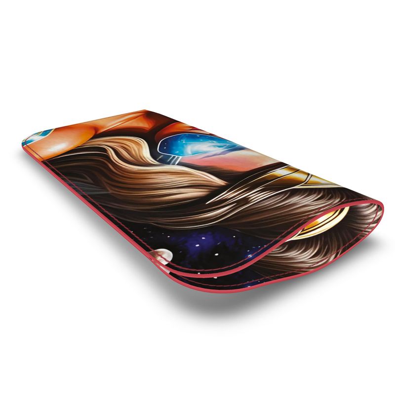Space Leather Glasses Case