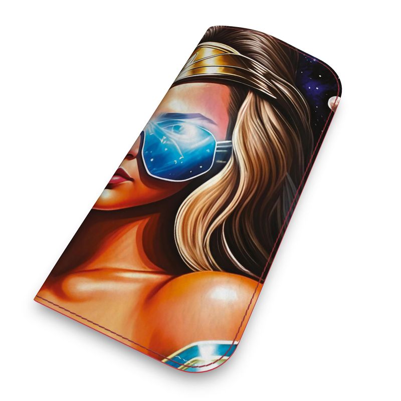Space Leather Glasses Case