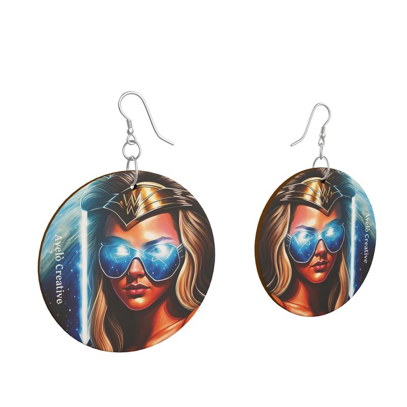 Space Wooden Earrings Organic Shapes