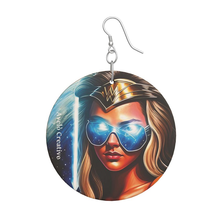 Space Wooden Earrings Organic Shapes