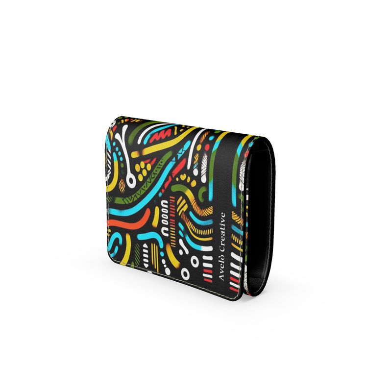 African Small Leather Foldover Purse