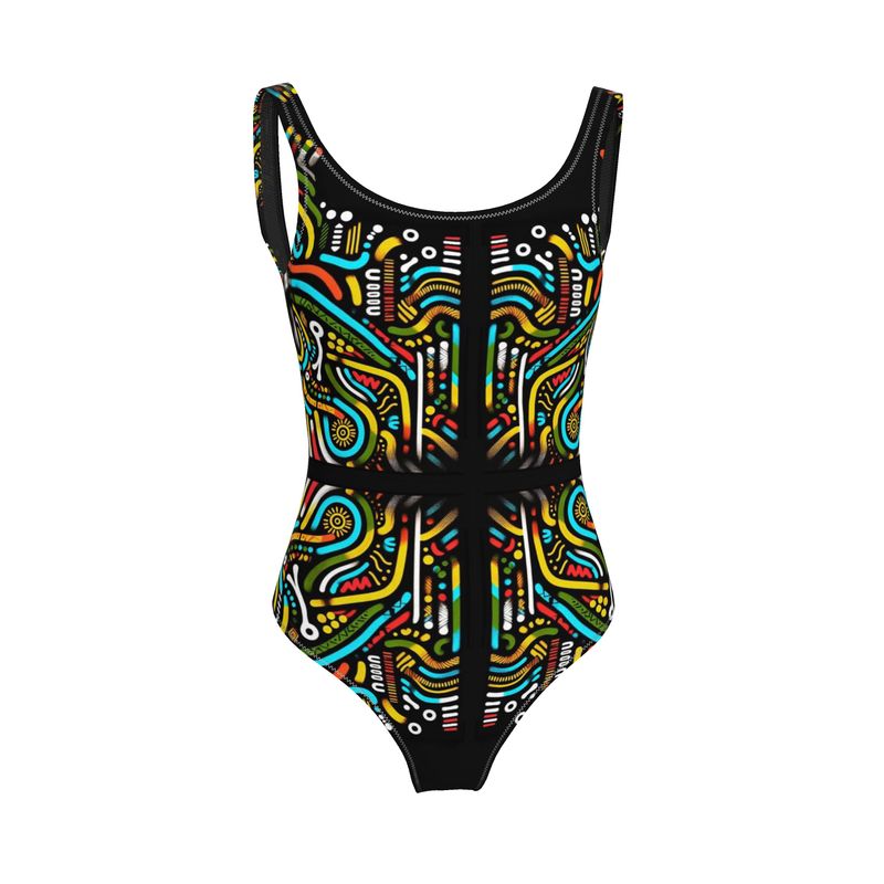 African beachwear colored stripes