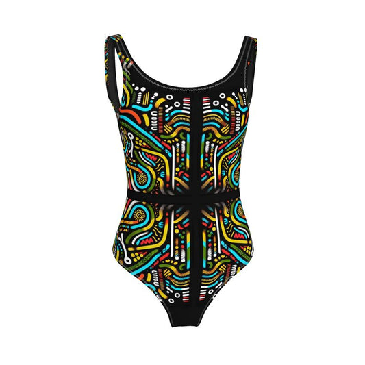 African beachwear colored stripes