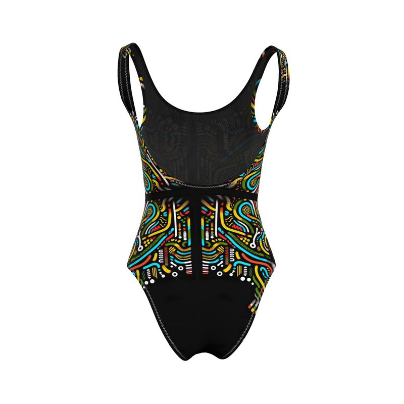 African beachwear colored stripes