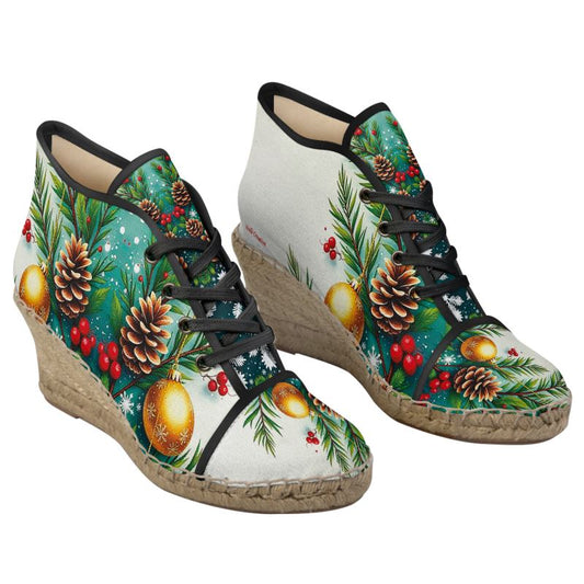 Christmas Ladies Wedge Espadrilles