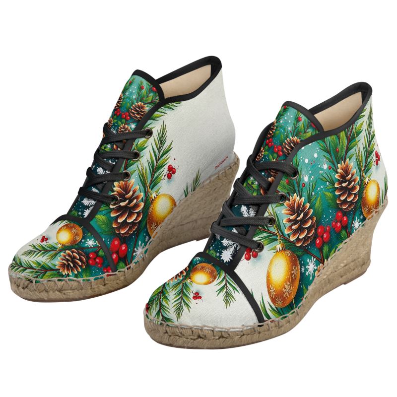 Christmas Ladies Wedge Espadrilles